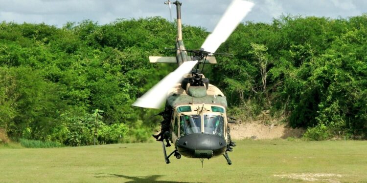 Helicóptero de la comitiva presidencial