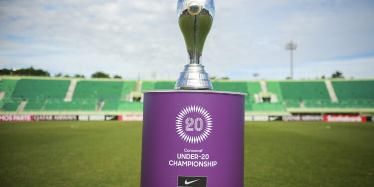 SANTO DOMINGO, REPUBLICA DOMINICANA. MARCH 12th: Champion's trophy during the final match between USA and Mexico as part of the 2022 Concacaf Women's Under-20 Championship held at the Olimpico Felix Sanchez stadium in Santo Domingo, Republica Dominicana.
(PHOTO: CONCACAF/STRAFFON IMAGES/MIGUEL GUTIERREZ/MANDATORY CREDIT/EDITORIAL USER/NOT FOR SALE/NOT ARCHIVE)