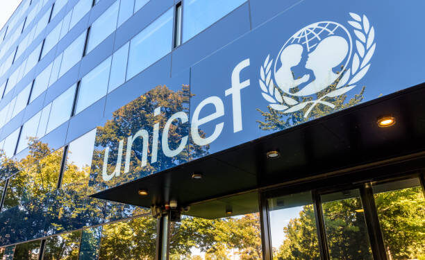 Geneva, Switzerland - September 3, 2020: Headquarters of the Regional Office for Europe and Central Asia of the UNICEF, a UN agency created in 1946 to improve children's condition worldwide.