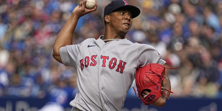Oct 1, 2022; Toronto, Ontario, CAN; Boston Red Sox starting pitcher Brayan Bello (66) pitches to the Toronto Blue Jays during the first inning at Rogers Centre. Mandatory Credit: John E. Sokolowski-USA TODAY Sports